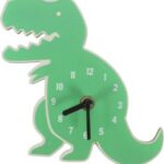 Laser Cut Dinosaur Clock Kids Room Clock Cute Decorative Wall Clock
