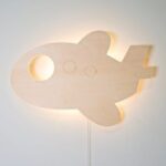 Laser Cut Wood Nursery Wall Decor Light Kids Room Wall Lamp