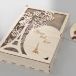 Laser Cut Paris Eiffel Tower Wooden Storage Box Free Vector