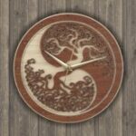 Laser Cut Wall Clock Tree Free Vector