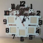 Laser Cut Personalized Wall Clock With Photo Frames DXF File