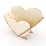 Heart Shape Flower Basket Laser Cutting Template 3mm Free Vector