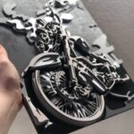 Laser Cut Multi-layered Bike Wall Panel Free Vector