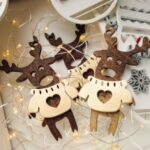 Laser Cut Deer In Christmas Sweater Free Vector