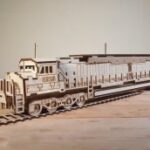 Laser Cut Railway Locomotive Engine 3D Puzzle 3mm Free Vector