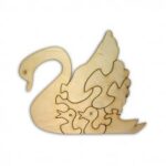 Laser Cut Blank Wooden Puzzle Swan Free Vector