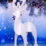 Laser Cut Reindeer Christmas Decoration Free Vector