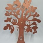 Laser Cut Tree Shape Wall Clock Free Vector