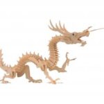 Laser Cut Dragon 3D Wooden Puzzle DWG File