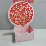 Laser Cut Box with Hearts Tree Free Vector