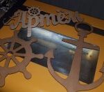 Laser Cut Ship Anchor and Helm Template Free Vector