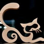 Laser Cut Cat Decoration Template CNC Router Free Vector