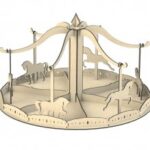 Laser Cut Carousel Horse Toy Free Vector