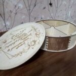 Laser Cut Round Jewelry Box Wooden Box With Compartments DWG File