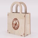 Laser Cut Personalized Gift Bag Wooden Bag 4mm Free Vector