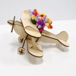 Laser Cut Wooden Airplane Model Flower Stand Plant Pot Free Vector
