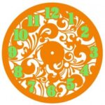 Laser Cut Decorative Floral Wall Clock Free Vector