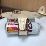 Laser Cut Airplane Beer Can Holder Free Vector