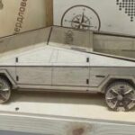 Laser Cut Tesla Cybertruck 3D Puzzle Free Vector