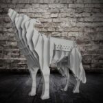 Wolf BBQ fire pit 3d puzzle 2mm Free Vector
