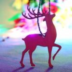 Laser Cut Christmas Wooden Reindeer Ornament Free Vector