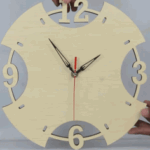 Laser Cut Elegant Wooden Wall Clock Free Vector