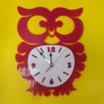 Laser Cut Owl Acrylic Wall Clock Free Vector