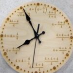 Laser Cut Wooden Four Fours Wall Clock Free Vector