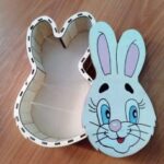 Laser Cut Wooden Bunny Gift Box Free Vector