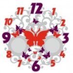 Laser Cut Butterfly Decorative Wall Clock Free Vector