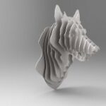 Laser Cut Wolf Trophy 3D Animal Head Free Vector