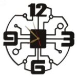 Laser Cut Circuit Diagram Elements Wall Clock Stylish Modern Wall Clock