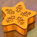 Laser Cut Star Shape Wooden Box With Lid Free Vector