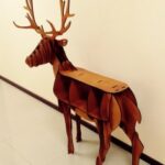Laser Cut Wooden Deer Stand Table Display Shelf Free Vector