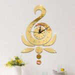 Laser Cut Lotus Swan Wall Clock Free Vector