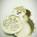 Laser Cut Christmas Snowman Gift Box Free Vector