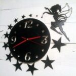 Laser Cut Wall Clock with Fairy Free Vector