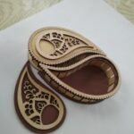 Laser Cut Wooden Decor Teardrop Box Yin Yang Box Free Vector