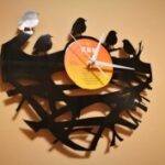 Orologio Vinile Clock Uccelli su Ramo dxf file