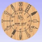 Motor parçalı Saat dxf File