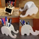 Laser Cut Elephant Phone & Pen Holder