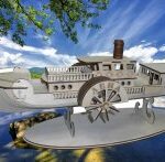 Ship 3D Puzzle Pattern Free Vector
