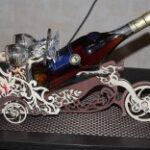 Laser Cut Motorcycle Wine Bottle Holder Wine Butler Free Vector