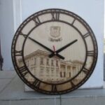 Laser Cut Large Round Wooden Wall Clock 4mm Free Vector