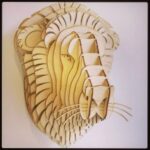 Laser Cut Lion Trophy Head 3D Puzzle DXF File
