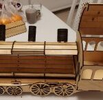 Laser Cut Locomotive Or Train Engine Wine Bottle Holder Gift Box DXF File
