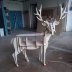 Wooden Deer Table Storage Book Shelf Furniture Laser Cut Template Free Vector