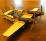 Laser Cut Wooden Twin Mustang Double Propeller Plane Template DXF File