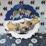 Laser Cut Santa Sleigh And Reindeer Wall Decor Christmas Decoration Free Vector