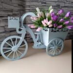 Laser Cut Tricycle Flower Basket Free Vector